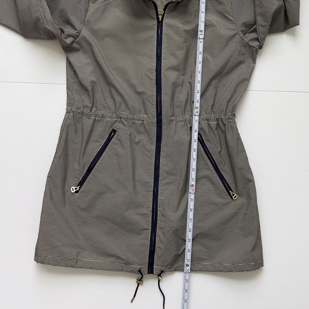Tommy Hilfiger Striped Zip-Front Trench Coat - Blue & White - Picture 6 of 6